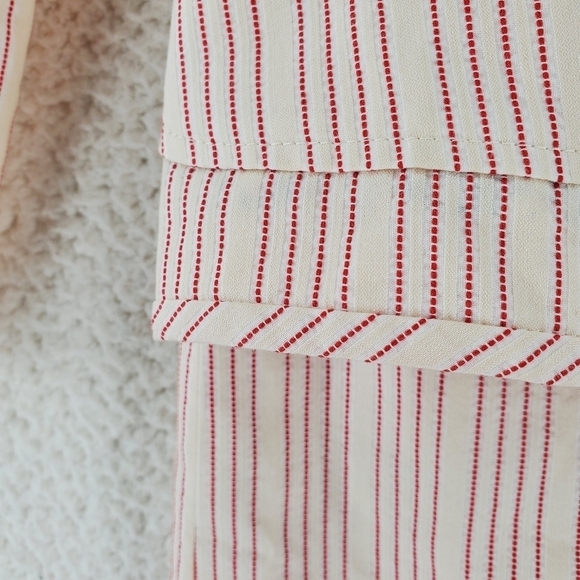 BCBG Blazer Skirt Textured Stripe Beige Red US M Chinese Sz 67-96 New New w/ Tag - Picture 9 of 15